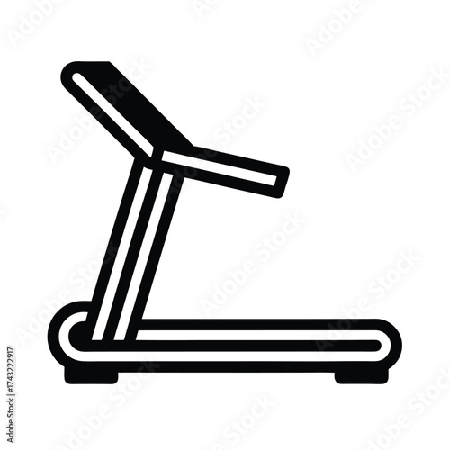 Treadmill Outlined Icon Vector Illustration