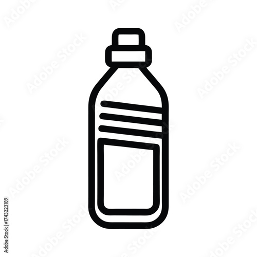 Water Bottle Outline Vector Illustration