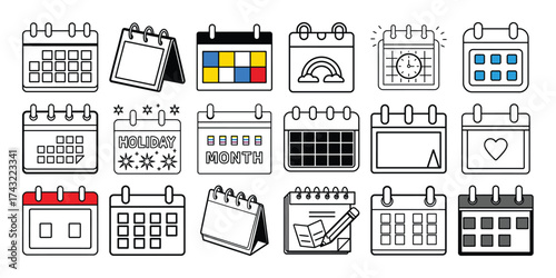 calander icon set 