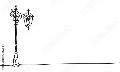 Street Lamp Line Drawing