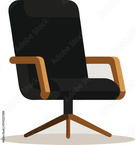 Sleek black modern office chair vector illustration eps scalable for design projects
