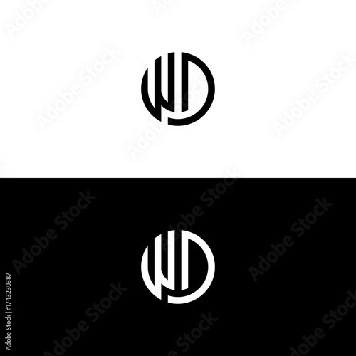 WD initial letter logo design...