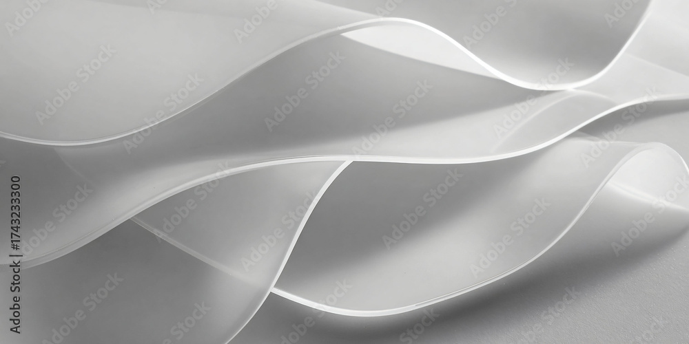 Obraz premium Abstract White Wavy Plastic Sheets