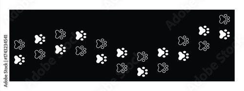 Pet paw icon set. Heart with dog, cat pet footprint. Paw print sign and symbol. Transparent Png and vector illustration