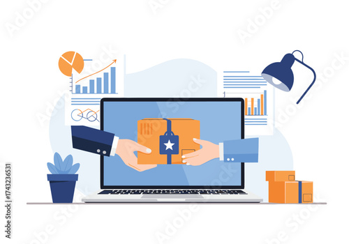 Visualizing the process of online order fulfillment and delivery management.