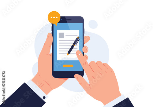 Smartphone application for digital document creation and signing.
