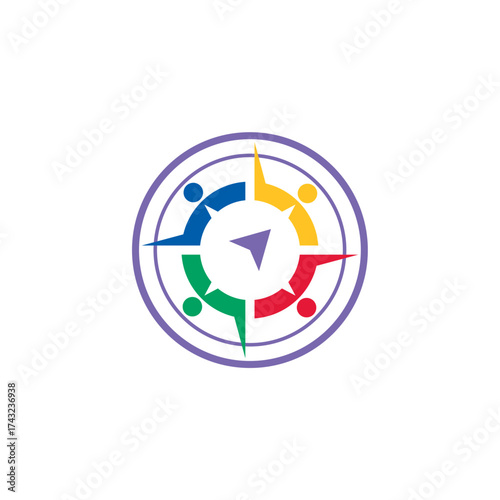 Smart team and compass logo