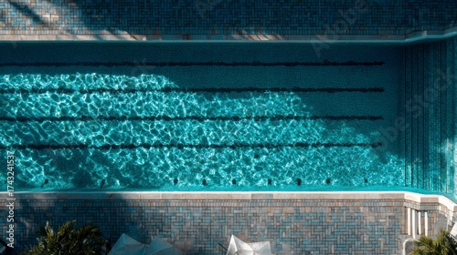 Swimming pool elevated view