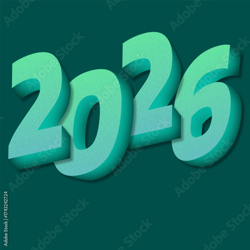A striking and modern illustration featuring the numbers "2026" rendered in bold, chunky 3D typography.
