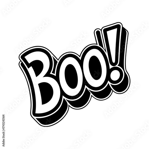 Boo! Comic Book Sound Effect Illustration