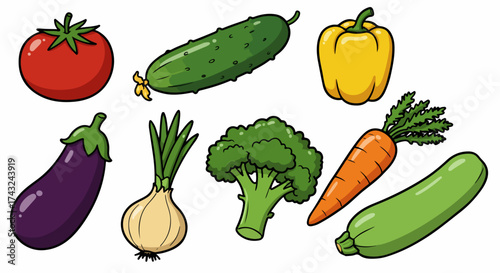 Assorted fresh vegetables collection with transparent background
