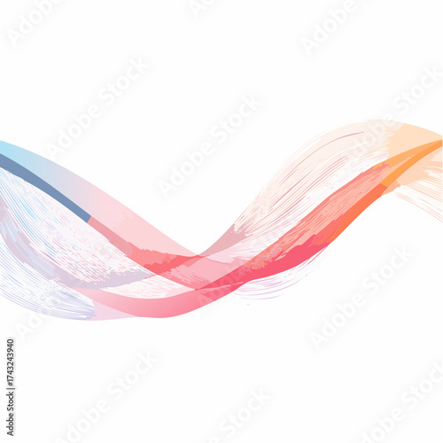 Abstract Wave in Motion: A vibrant, flowing wave of blended colors undulates across the frame, exuding a sense of dynamism and elegance. The sweeping strokes evoke a feeling of movement and artistry.
