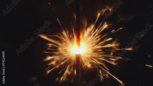 Sparkling celebration: Festive sparklers shining in the dark, create a celebratory mood and
