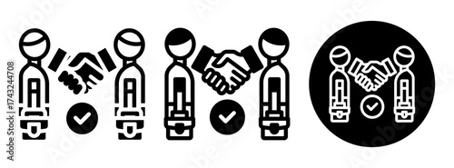 Employment Partnership Icon Collection Glyph & Mixed Style