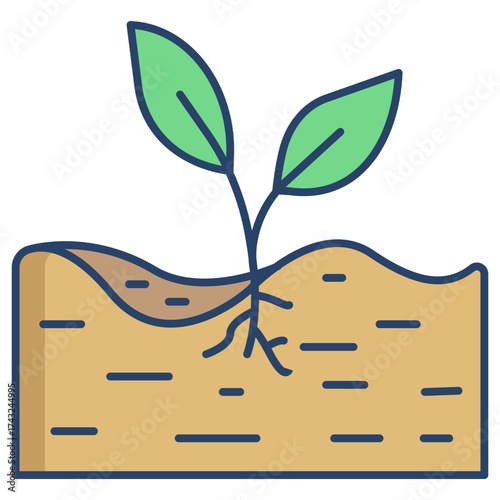 fertile soil  linear color icon design