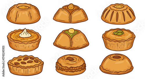 Assorted pastries and cakes collection