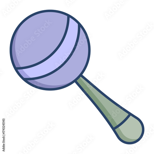 rattle linear color icon design