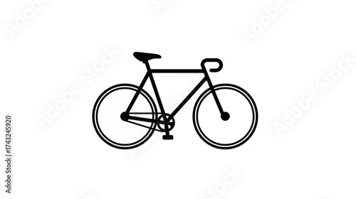 Black and white bicycle icon on a white background.