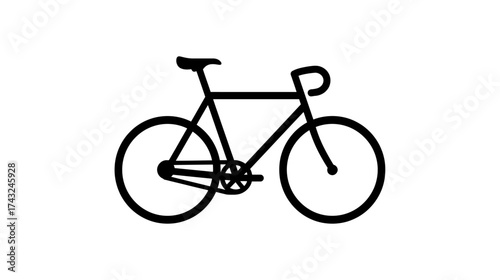 Simple black and white bicycle icon on a white background.