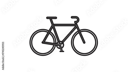 Simple black and white bicycle icon illustration.
