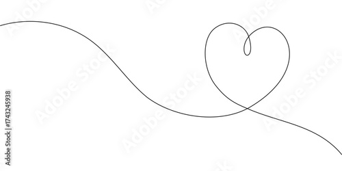 手書きのシンプルハートのライン装飾