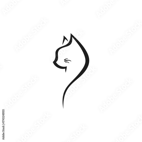 Cat animal design vector. Animal cat logo.