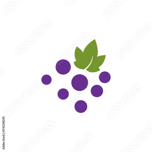 Grapes icon logo vector set.