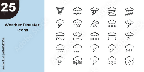 Weather Disaster Icons Set