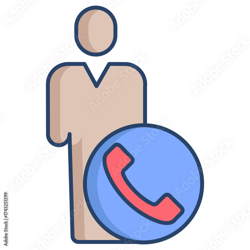 call linear color icon design