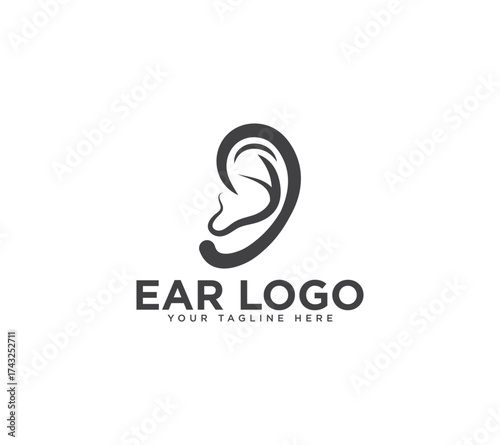 Human ear logo design, Vector image