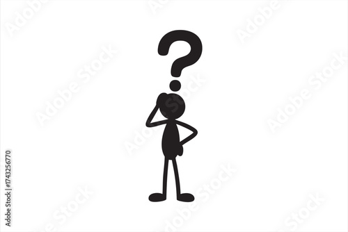 Doubt and challenge icon for problem solving and decision design themes