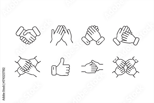 Corporate relationship and cooperation symbols for community and alliance
