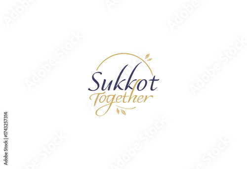 Sukkot logo design with elegant script and leaf accents  
