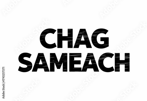 Text art saying Chag Sameach in bold letters  