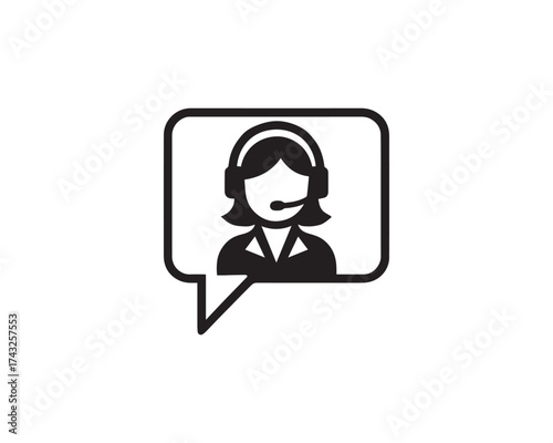 virtual helper silhouette icon vector design illustration