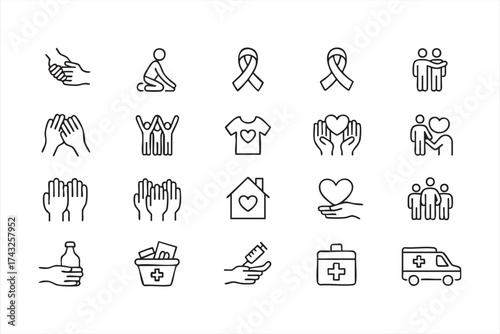 Volunteer and healthcare vector illustration representing compassion and aid