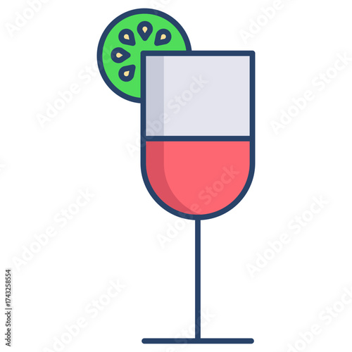 fruit punch  linear color icon design
