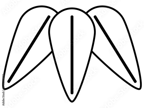 竹の葉（白黒）