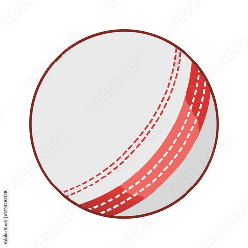 Detailed Cricket Ball Illustration Sporting Equipment Graphic Design