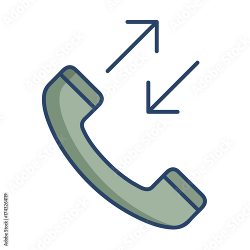 call conversion linear color icon design