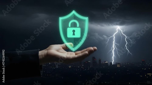 Security protection shield safety data lock network internet privacy technology business guard firewall cyber security symbol