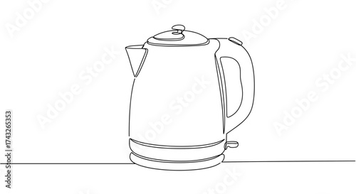 Electric kettle in minimalist design on a flat surface  