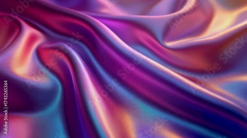 Silk fabric background texture wave flow material satin smooth luxury abstract color iridescent design pattern fashion