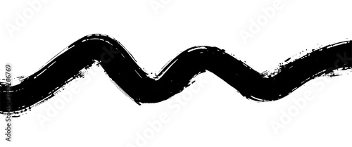 Vector artistic modern black paintbrush stroke with white background