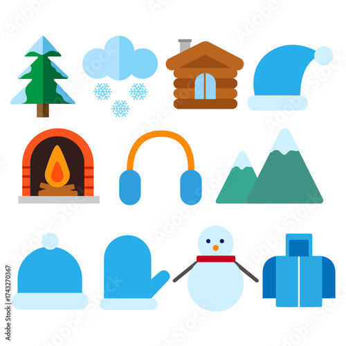 Winter Icon. Snow Icon. Snow season equipment icon