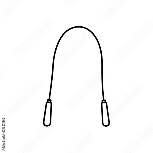 Simple outline of a jump rope item on transparent background