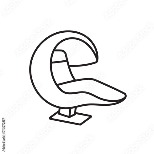 A vector icon of a futuristic sleep pod used for workplace naps or rest, created in line style with editable stroke