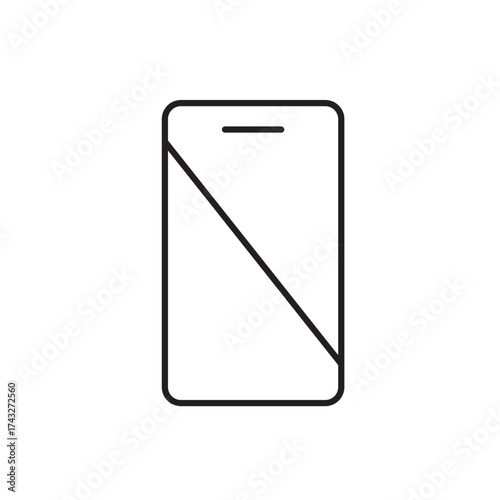 A vector icon symbolizing digital detox by switching off mobile devices, created in line style with editable stroke