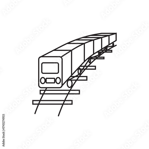 train icon in line style, vector illustration of a train