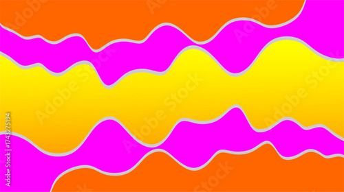 Wavy ice cream pattern. Ice cream wavy drip illustration. Ice cream drip illustration. Melted ice cream pattern. Liquid icecream on yellow background.